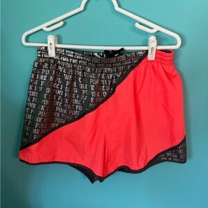 EUC PINK Victoria’s Secret Metallic Print Nylon Shorts w/Built-in Underwear